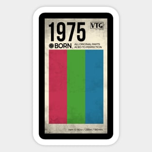 1975 born year video cassette Sticker